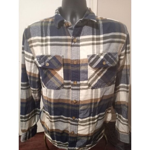 Pendleton Burnside Flannel Mens Medium Plaid Double Pocket Long Sleeve Button Up - Picture 1 of 11